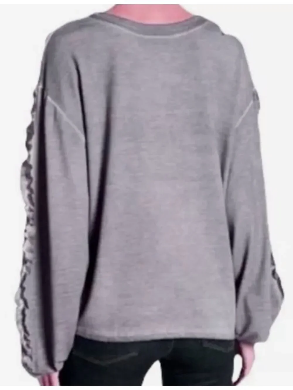 Dantelle Women's Gray Oil Dye Sweatshirt Pullover Top Size Small NWT